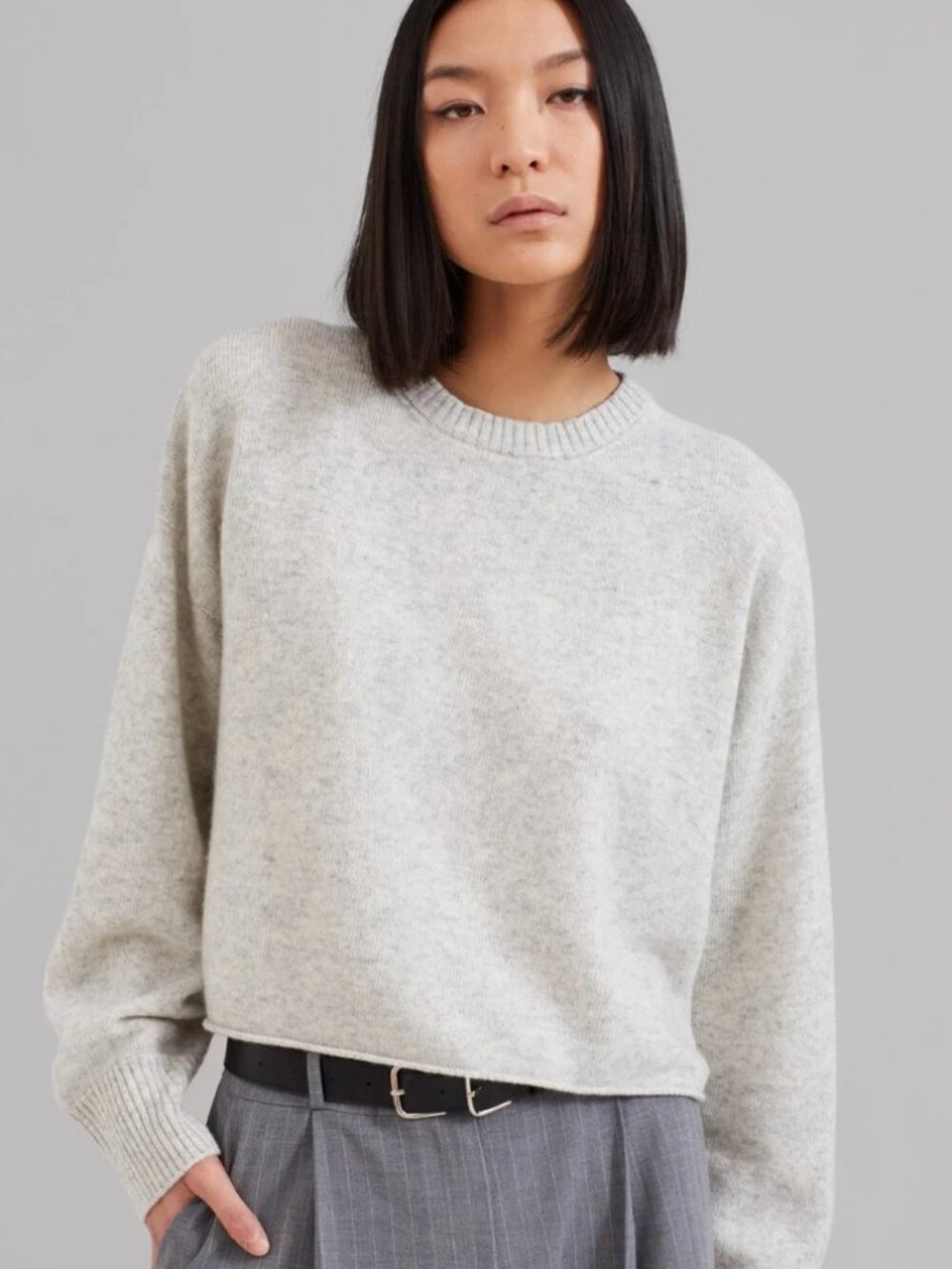 The Frankie Shop “Marlan” Grey Rolled Edge Sweater